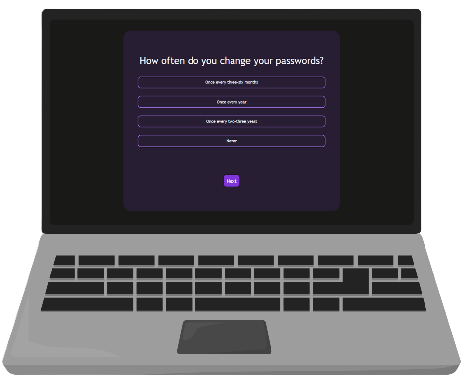 image of quiz in laptop